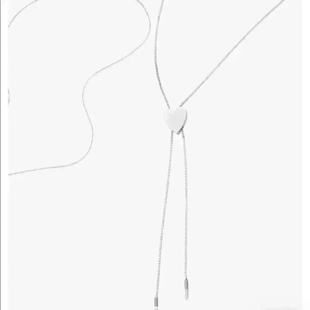 Heart Bolo Necklace in Silver